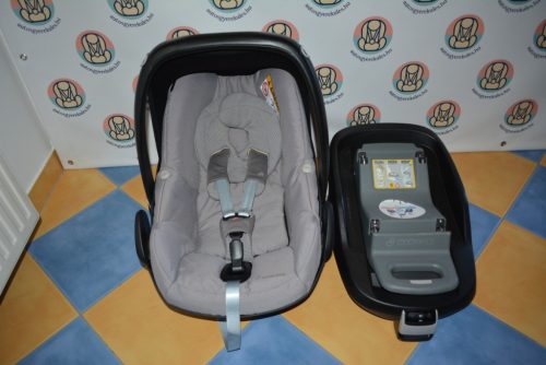 Maxi-Cosi Pebble "Earth Brown" 0-13 kg babahordozó megkímélt állapotban + MC FamilyFix rögzítőtalp