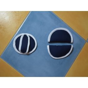   Bébihordozóba vállpárna, csatpárna szett sötétkék - fehér szegély