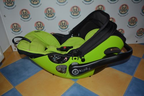 KIDDY Evoluna i-size 2 " Spring Green" + Isofix bázistalp 40-83cm HIBÁTLAN + ÚJ Nyári huzat