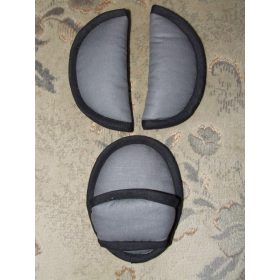   Bébihordozóba vállpárna, csatpárna szett szürke - fekete szegély