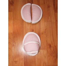   Bébihordozóba vállpárna, csatpárna szett rózsaszín - fehér szegély