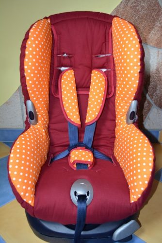Maxi Cosi Priori XP 9-18kg üléshuzat garnitúra bordó - narancs pöttyös