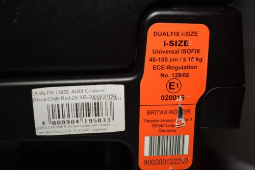 Britax Römer Dualfix I-Size (gyári AUDI) isofix "Cosmos Black-Chilli Red" HIBÁTLAN gyerekülés
