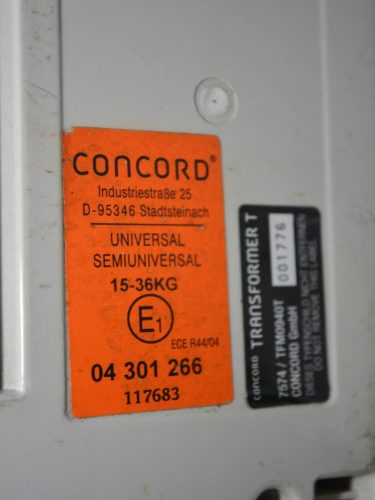 Újszerű állapotú Concord Transformer T isofix 15-36kg autósülés 